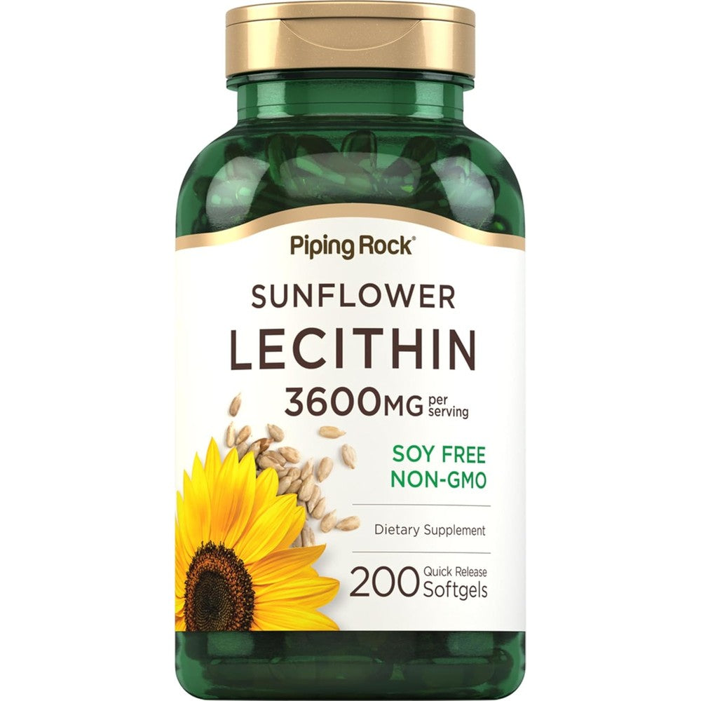 Piping Rock Sunflower Lecithin 3600mg 200 softgels bottle front view