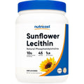 Nutricost Sunflower Lecithin Powder 1 Pound front container view showing vegan and gluten-free labels