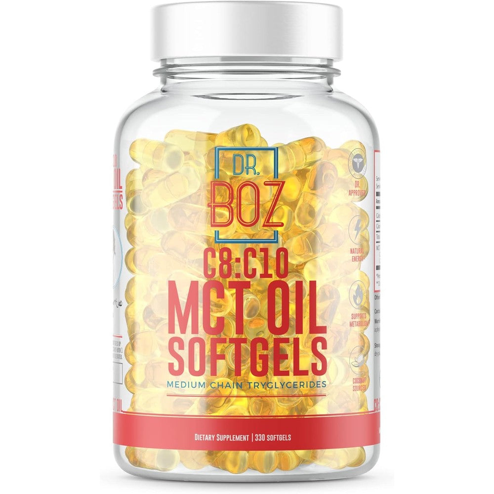 Dr. Boz C8 C10 MCT Oil Softgels front view bottle packaging