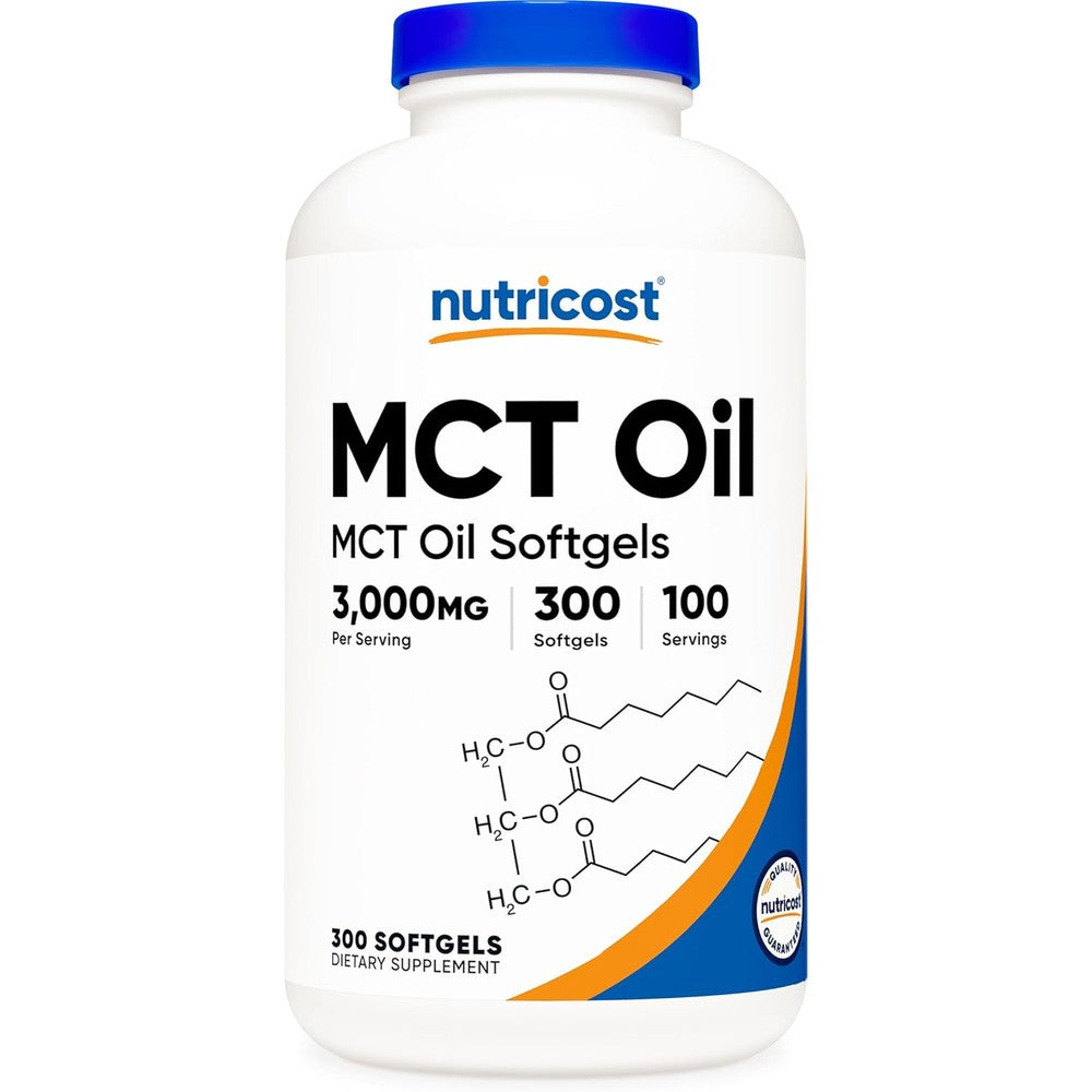 Nutricost MCT Oil Softgels front view product bottle