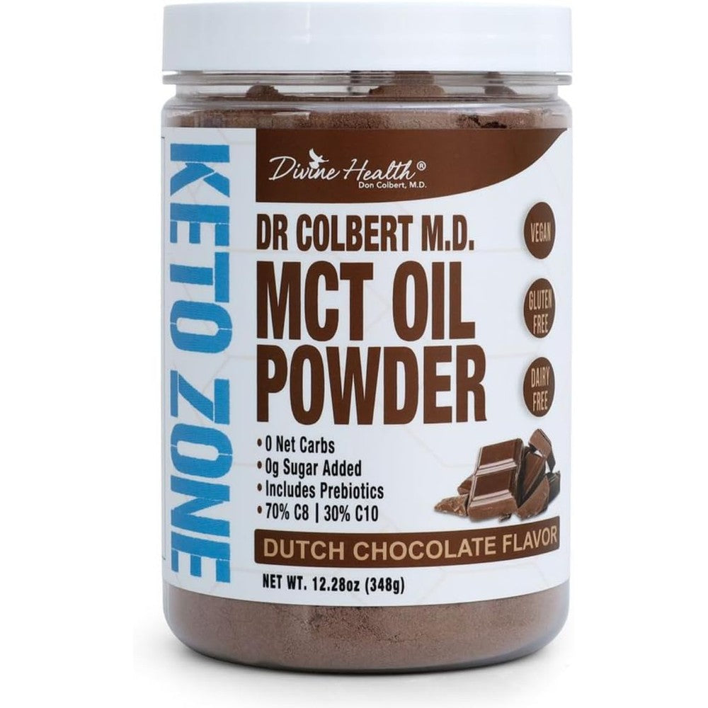Divine Health Keto Zone MCT Oil Powder front view product packaging