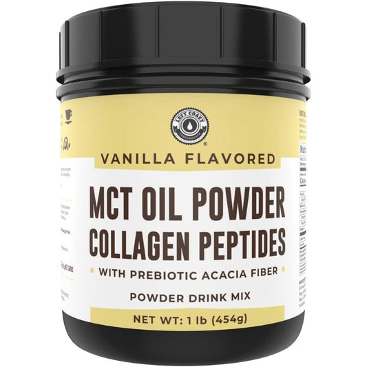 Left Coast Performance MCT Oil Powder and Collagen Vanilla front view