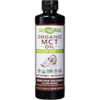 Natures Way organic MCT oil front view bottle with 16 fluid ounce label