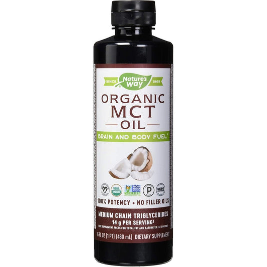 Nature's Way Organic MCT Oil 16 Fluid Ounce bottle front view