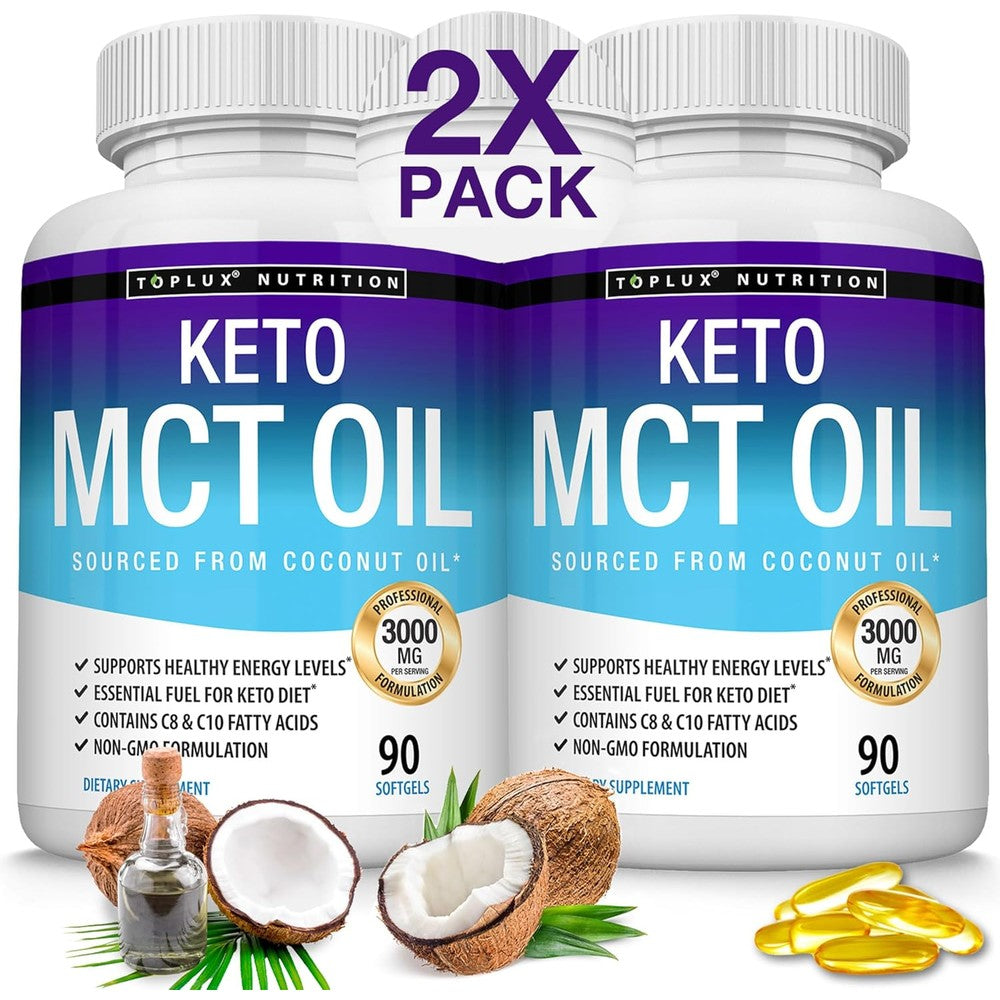 Toplux Keto MCT Oil capsules front view packaging