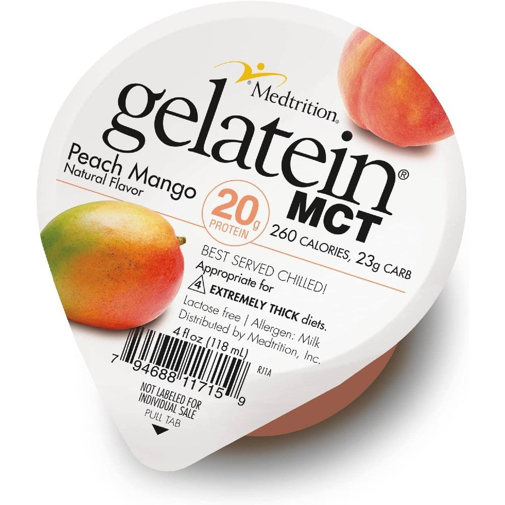 Medtrition Gelatein MCT Peach Mango protein supplement front view
