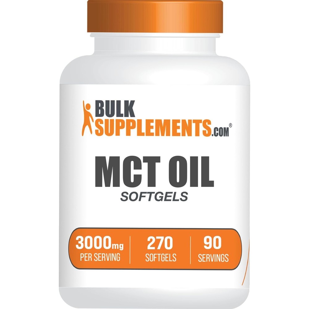 BulkSupplements MCT Oil Softgels front view bottle packaging