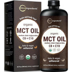 Micro Ingredients organic MCT oil bottle front view nutritional supplement