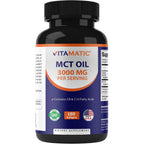 Vitamatic MCT oil 3000 mg 180 softgels bottle front view supplement