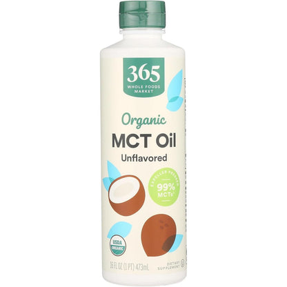 365 by Whole Foods Market organic unflavored MCT oil front bottle view