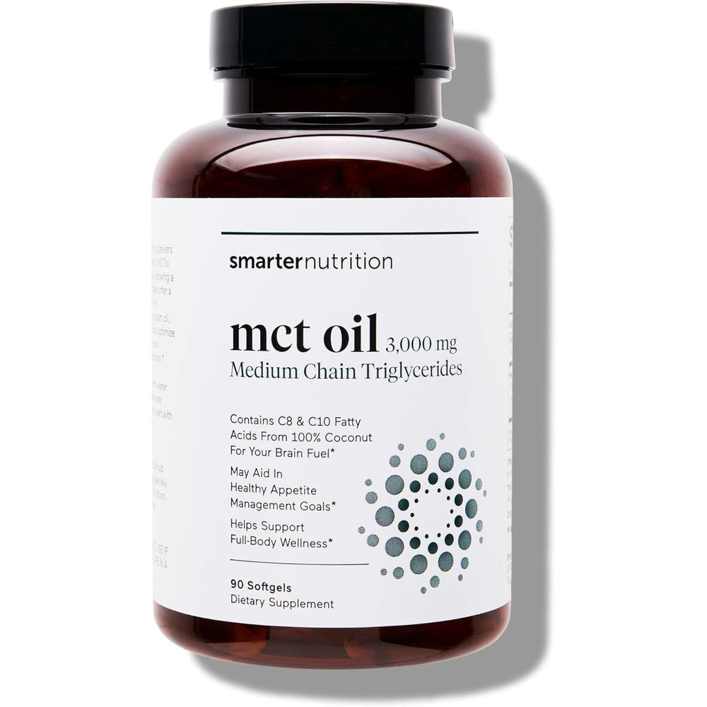 Smarternutrition MCT Oil Softgels front view bottle packaging