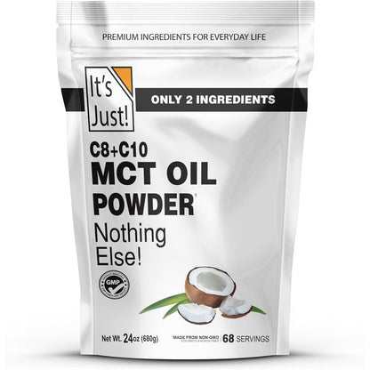 It's Just! MCT Oil Powder with Prebiotic Fiber 24 Ounce tub front view