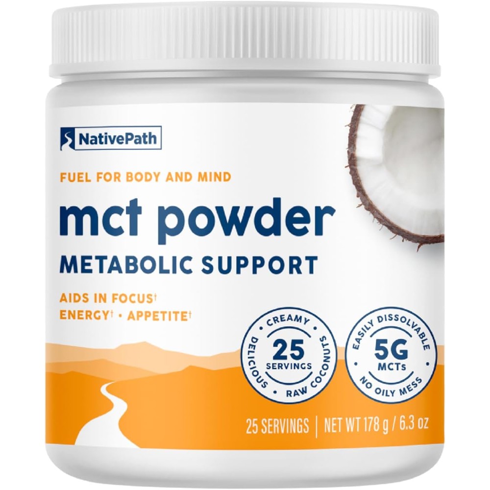 NativePath MCT Oil Powder front view supplement jar