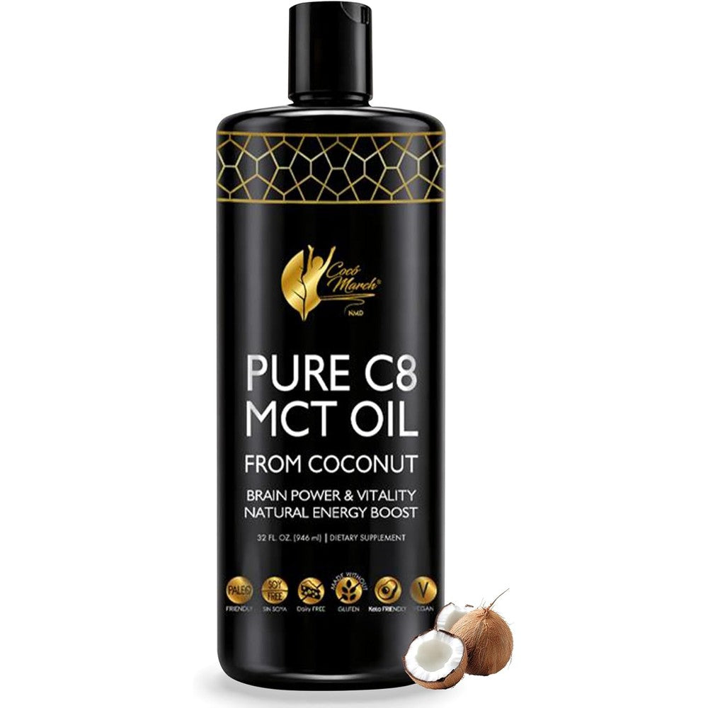 Cocó March N.M.D. Pure C8 MCT Oil front view bottle