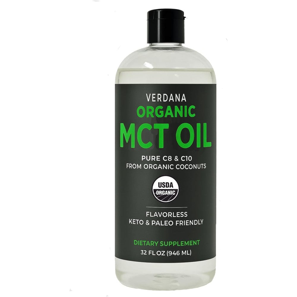 Verdana organic MCT oil bottle front view nutritional supplement