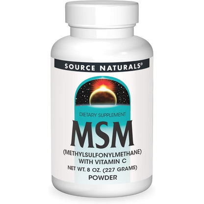 Source Naturals MSM with Vitamin C Powder 8 Ounce front container view for joint health