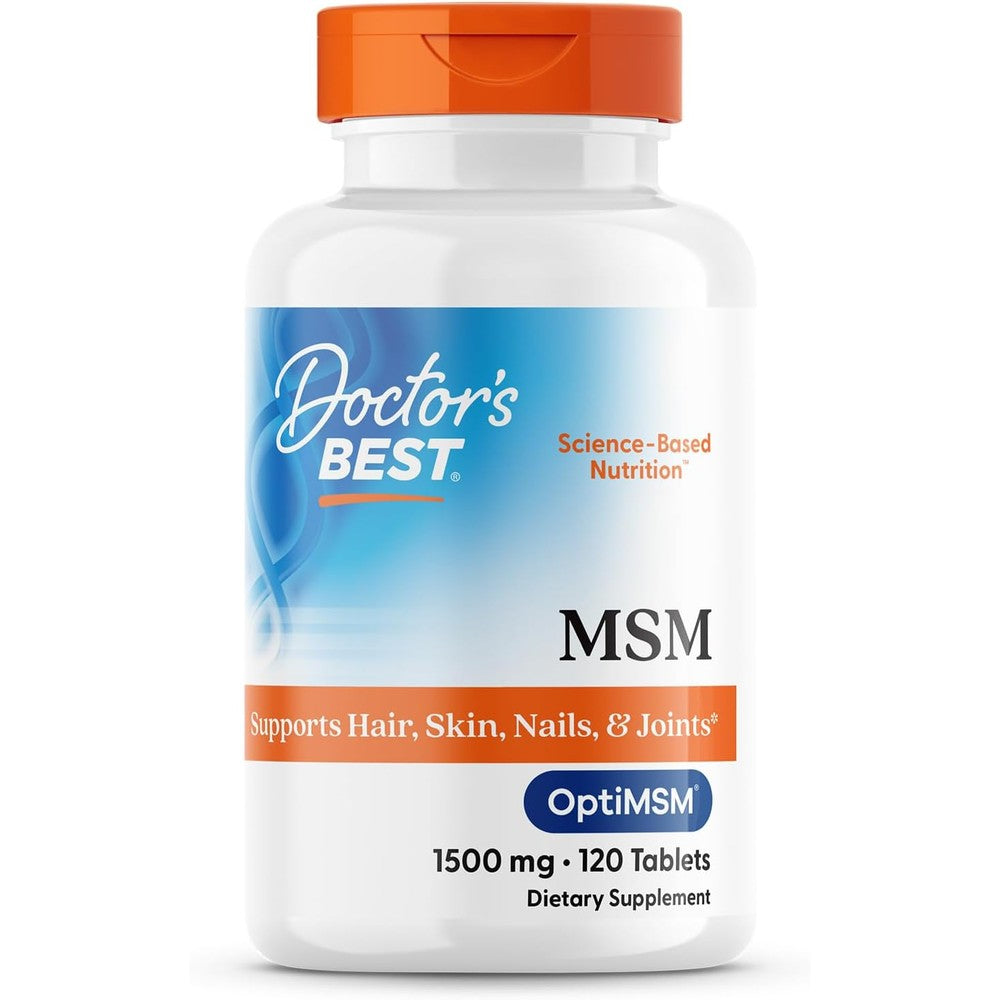 Doctor's Best MSM 1500mg 120 Tablets front bottle view