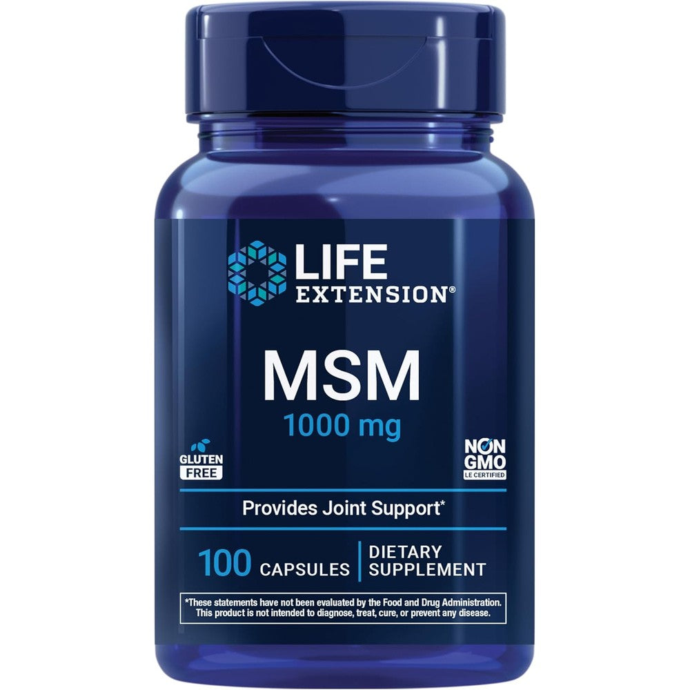 Life Extension methylsulfonylmethane supplement bottle front view