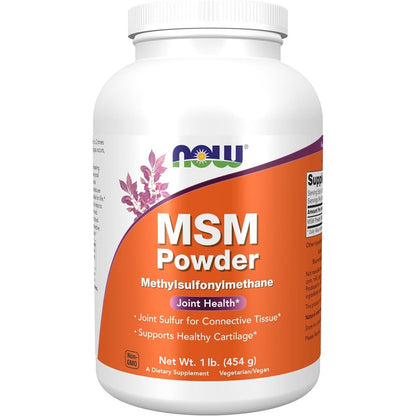 Now Foods MSM Powder front view bottle for joint health support