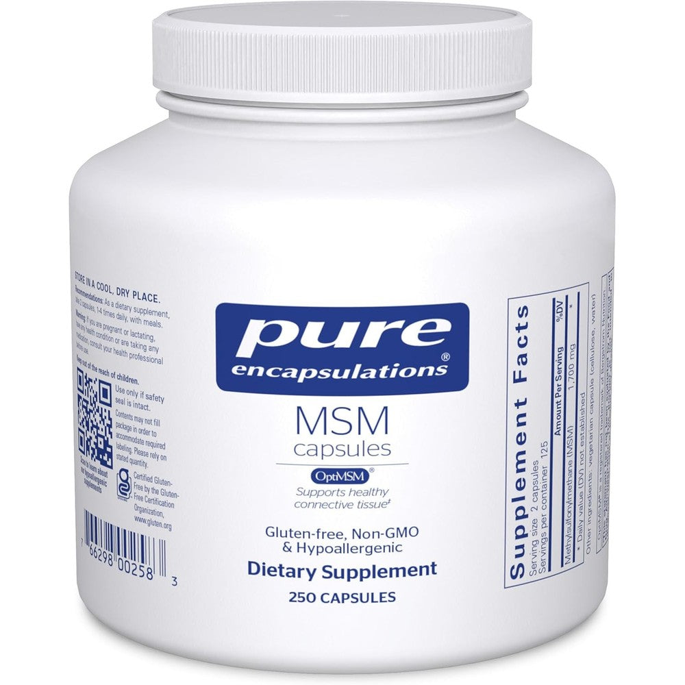 Pure Encapsulations MSM Capsules front view supplement bottle