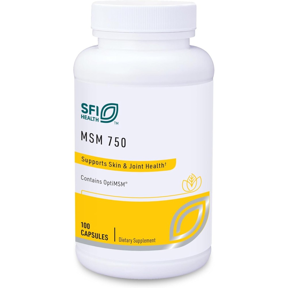 Sfi Health MSM 750 vegetarian capsules front bottle view