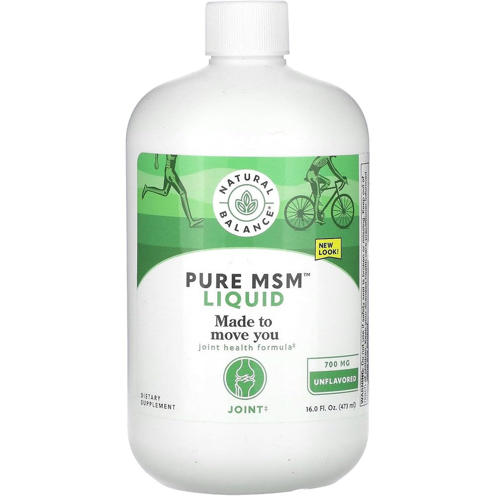 Natural Balance Pure MSM Liquid front view bottle joint support supplement