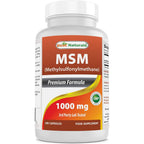 Best Naturals MSM 1000mg 180 Capsules front view bottle