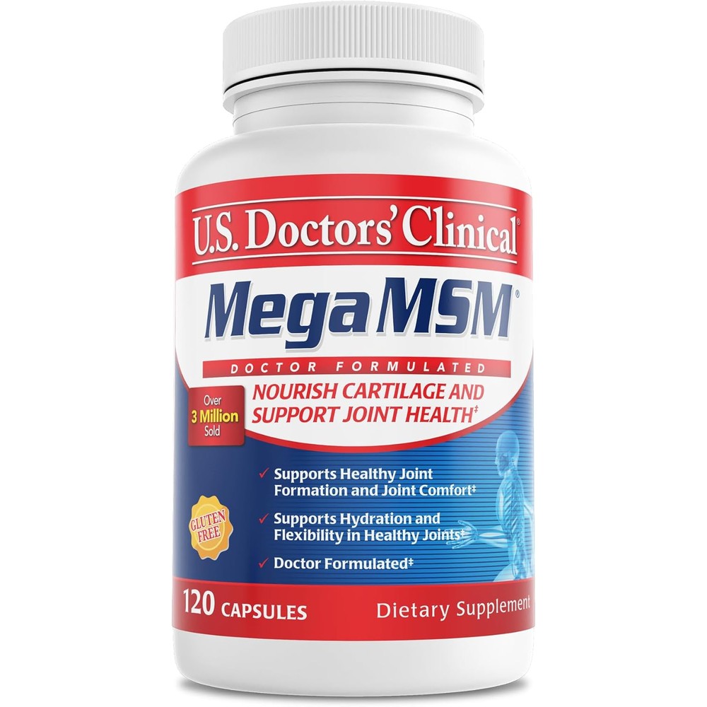 U.S. Doctors' Clinical Mega MSM joint supplement bottle front view