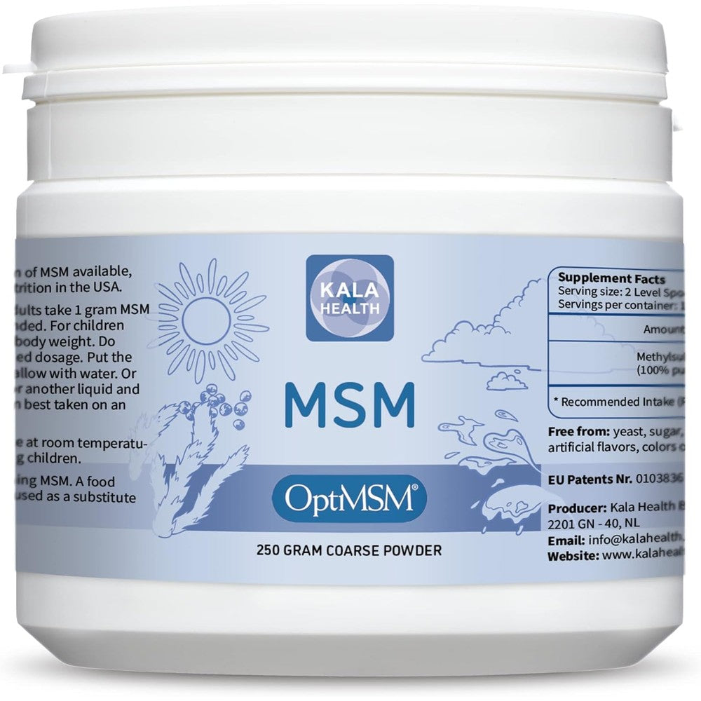 Kala Health Procapsin OptiMSM Pure Powder 250 gram front container view for authentic joint supplement