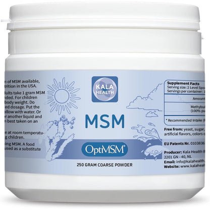 Kala Health Procapsin OptiMSM Pure Powder 250 gram front container view for authentic joint supplement