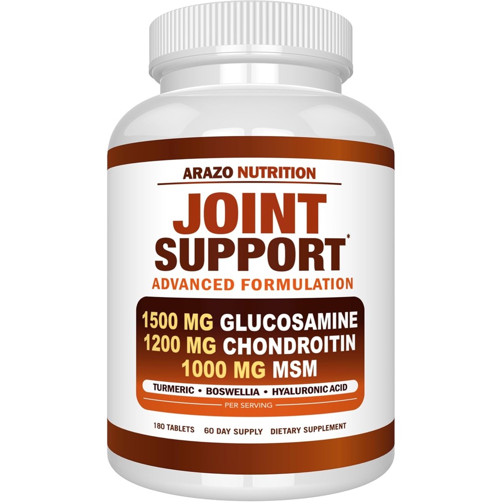 Arazo Nutrition joint support supplement 180 tablets front view bottle packaging