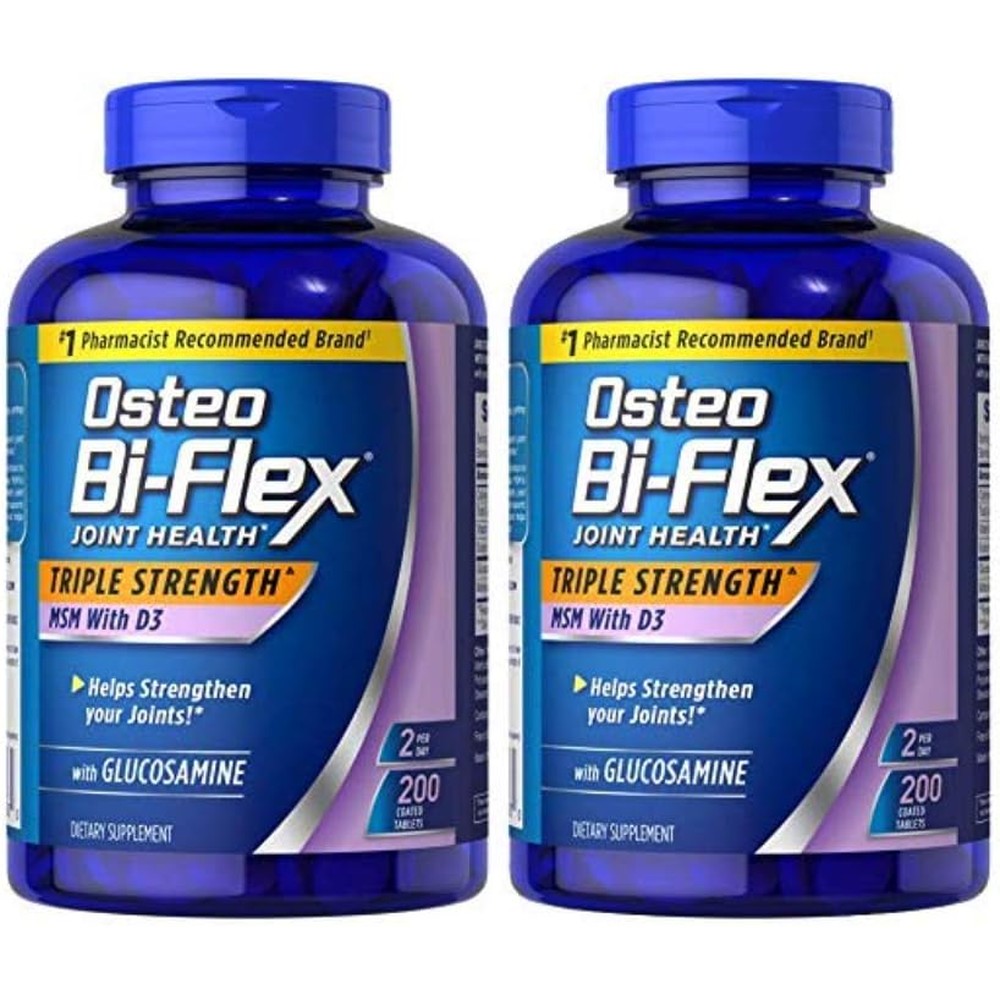 Osteo Bi-Flex Triple Strength MSM and Vitamin D3 200 Tablets front view authentic USA imported joint health supplement