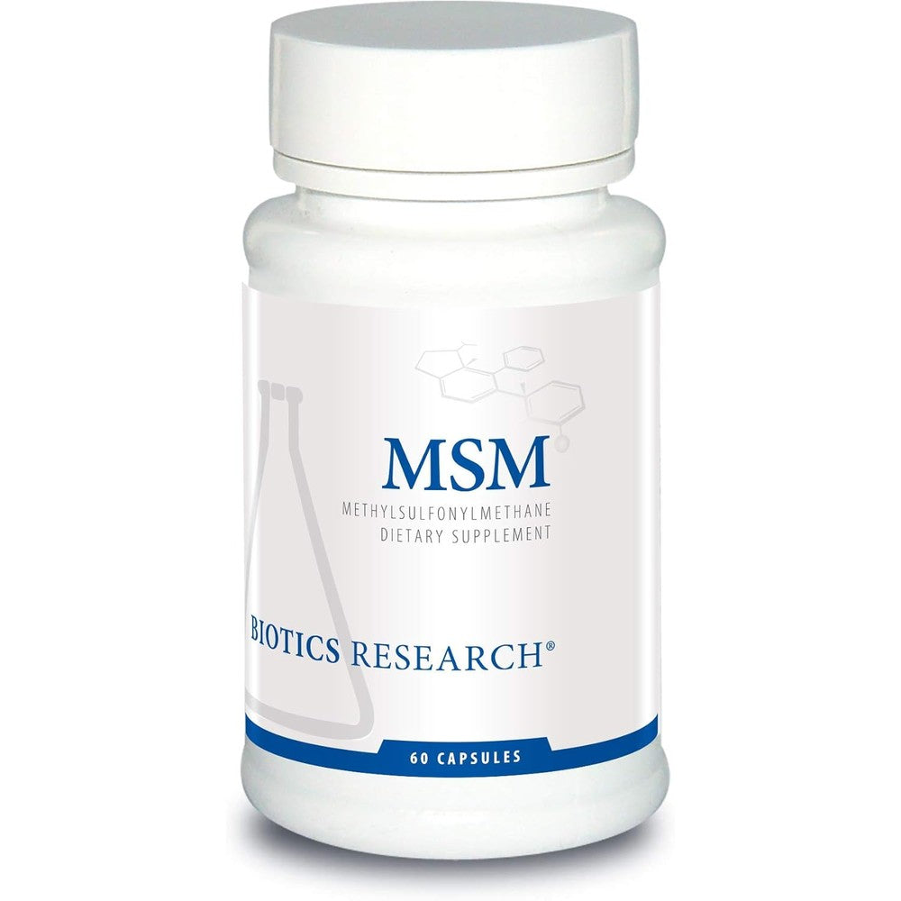 Biotics Research MSM 60 Capsules front view bottle