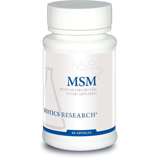 Biotics Research MSM 60 capsules front view joint mobility supplement