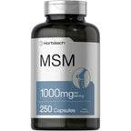 Horbäach MSM 1000mg supplement bottle front view showcasing capsule count