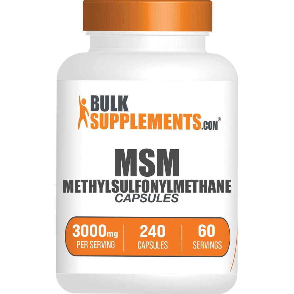 BulkSupplements MSM capsules front view bottle packaging