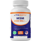 Vitamatic MSM 2000mg capsules front view bottle