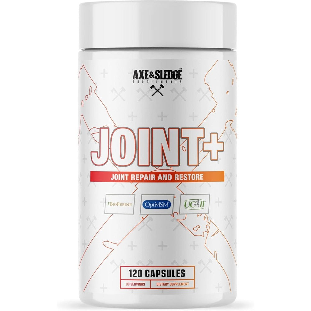 Axe And Sledge Joint Plus 120 capsules bottle front view showing authentic joint health support supplement packaging