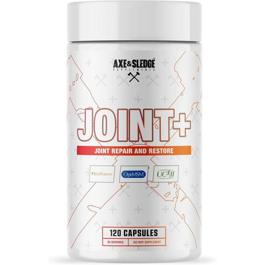 Axe And Sledge Joint Plus 120 capsules bottle front view showing authentic joint health support supplement packaging