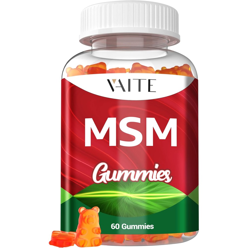 Vaite MSM 2000mg Joint and Hair Support 60 Gummies front bottle view for joint health.