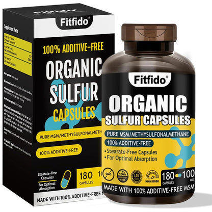 Fitfido MSM Capsules 1000mg front bottle view organic sulfur joint supplement