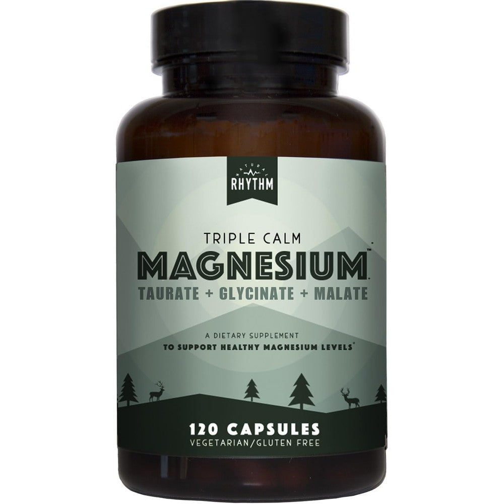 Natural Rhythm Triple Calm Magnesium 120 capsules front view bottle for sleep support