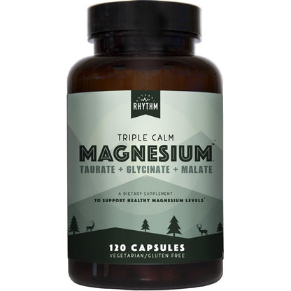 Natural Rhythm Triple Calm Magnesium 120 capsules front view bottle for sleep support