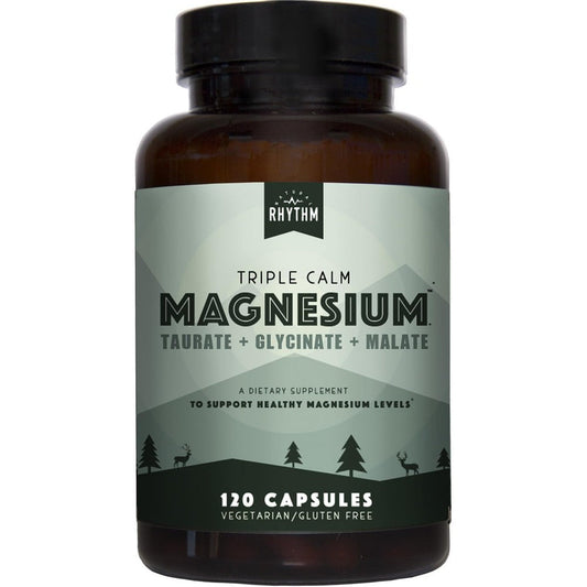 Natural Rhythm Triple Calm Magnesium 120 capsules front view bottle for sleep support