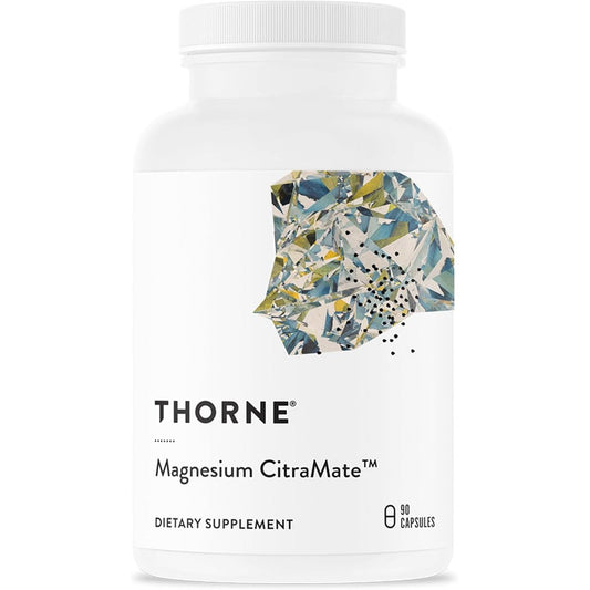 THORNE Magnesium CitraMate 90 Vegetarian Capsules front view bottle premium supplement