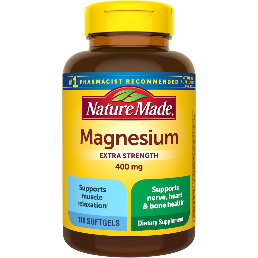 Nature Made Extra Strength Magnesium Oxide 400 mg front view bottle