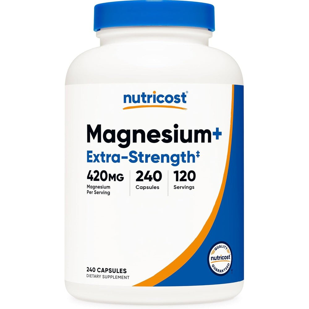 Nutricost Magnesium Plus Extra Strength 420mg 240 capsules bottle front view