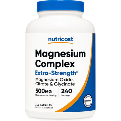 Nutricost Magnesium Complex Extra Strength 240 capsules front bottle view