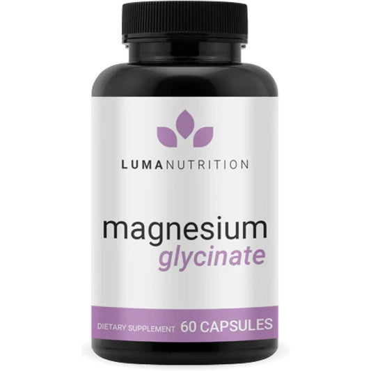 Luma Nutrition Magnesium Glycinate 1000mg bottle front view showing high absorption sleep supplement