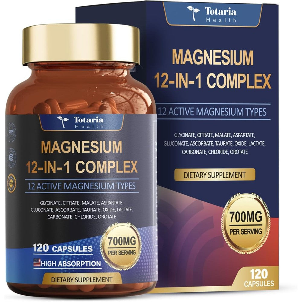 Totaria Magnesium Complex 12 in 1 supplement bottle front view